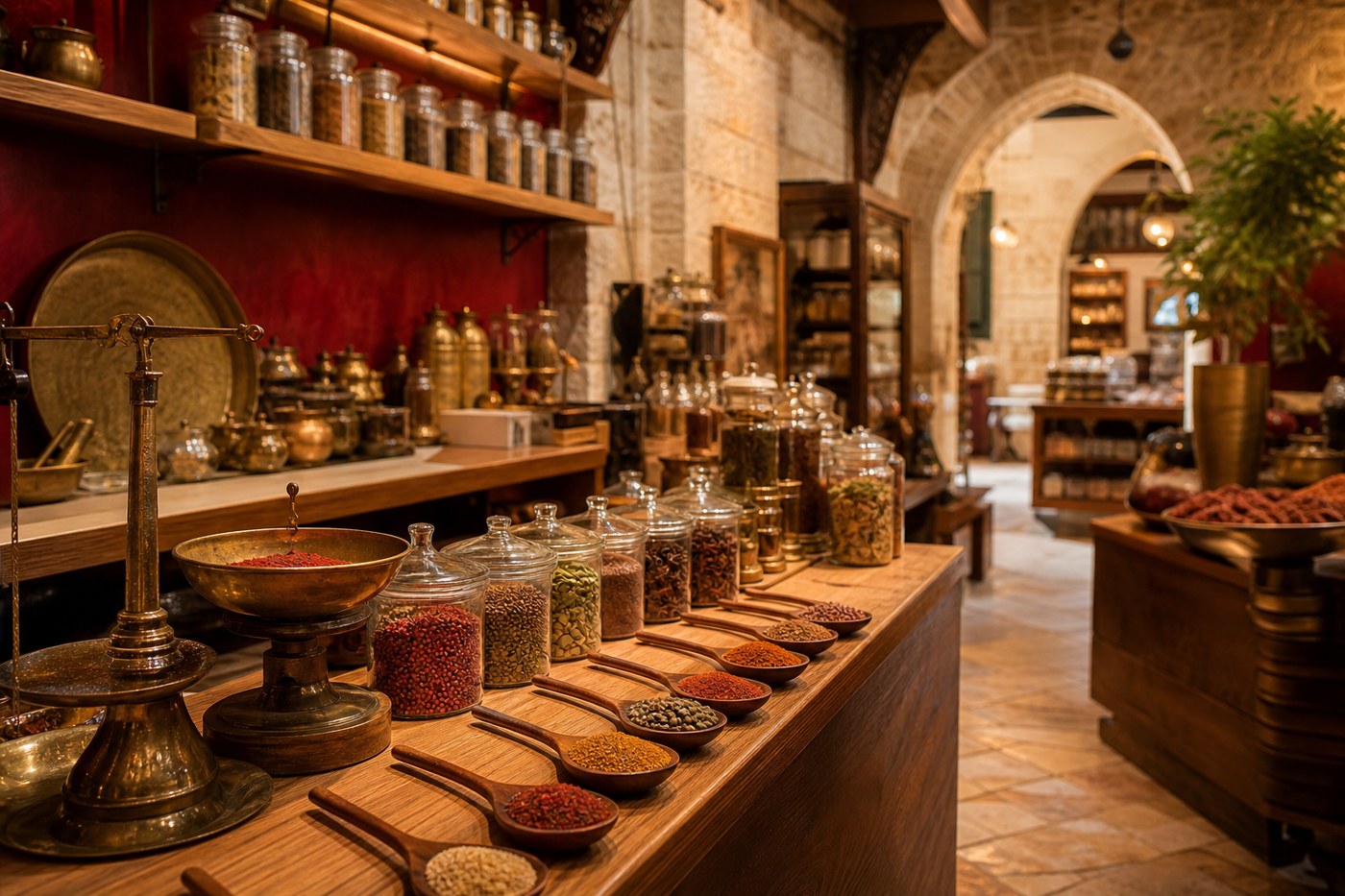 Spices of Jaffa shop interior and tasting bar